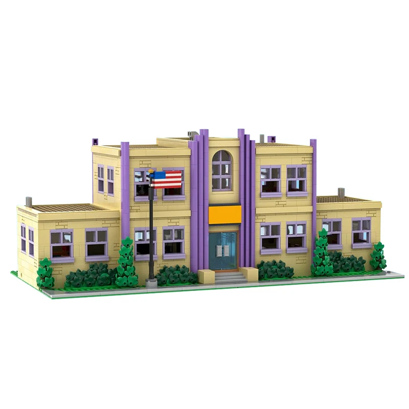 Фото Конструктор Bricklink Ideas City: Дом Симпсонов, Красти Бургер, Церковь Спрингфилд, Начальная школа — Архитектурные наборы, строительные блоки, игрушки №2