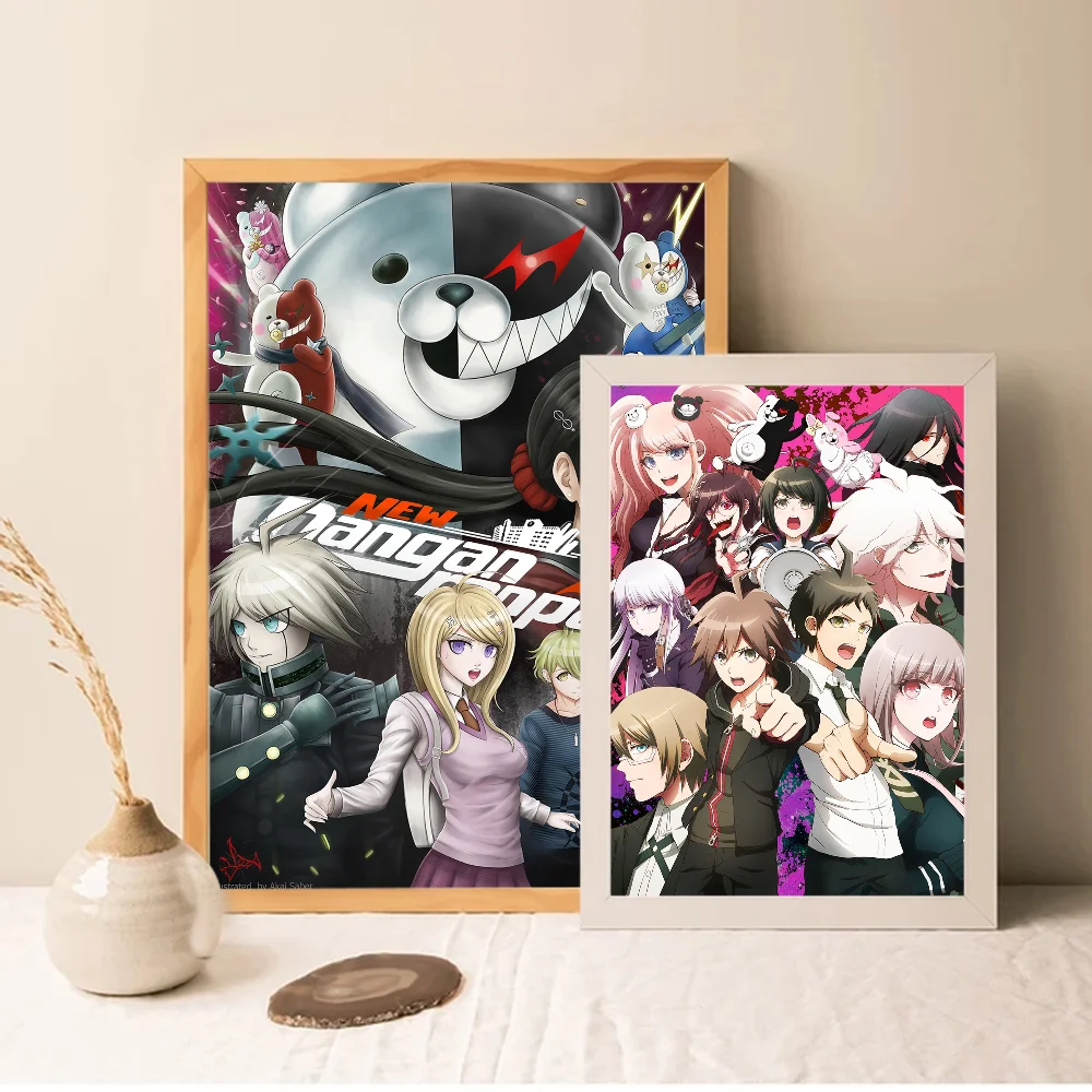 Anime Gmae Danganronpa Self-adhesive Art Poster Whitepaper Sticker DIY Room Bar Cafe Wall Decor