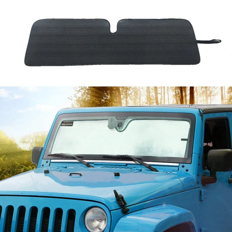 

Модифицированный солнцезащитный козырек для переднего лобового стекла Jeep, теплоизоляция и затенение, подходит для 07-17 JK Wrangler