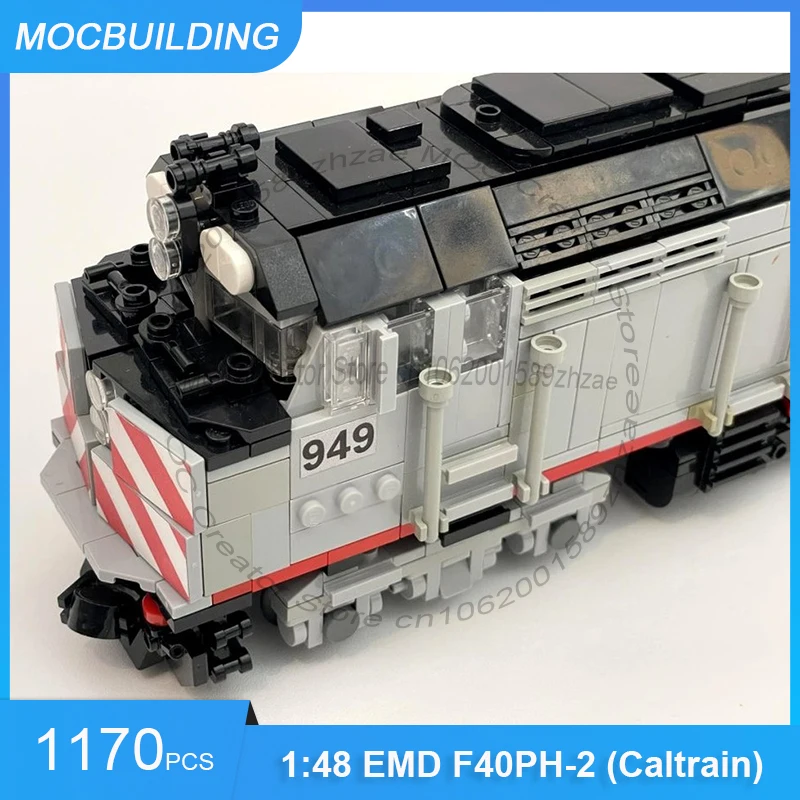 Фото Масштаб 1:48 EMD F40PH-2 (Caltrain) MOC Конструктор из блоков для самостоятельной сборки Модель поезда Развивающие креативные игрушки Подарки 1170 деталей №5