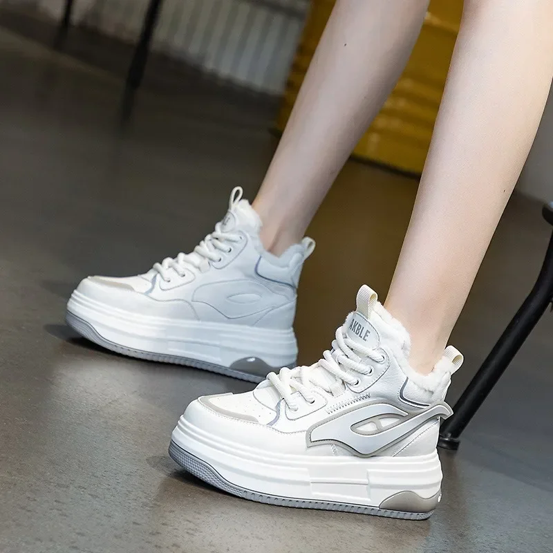 Женская обувь высшего качества из натуральной кожи 7 см женская 2024 осенние теплые