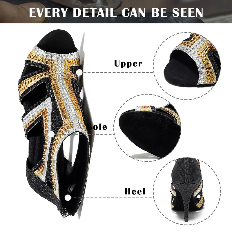 SWDZM Women High Quality Latin Dance Booties Tango Dance Shoes Suede Sole Sasa Dancing sexy high-heeled Jazz Boots Ladies