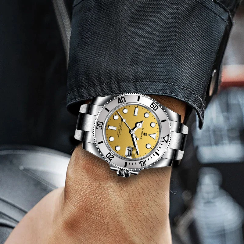 Мужские деловые Роскошные автоматические механические водонепроницаемые часы с