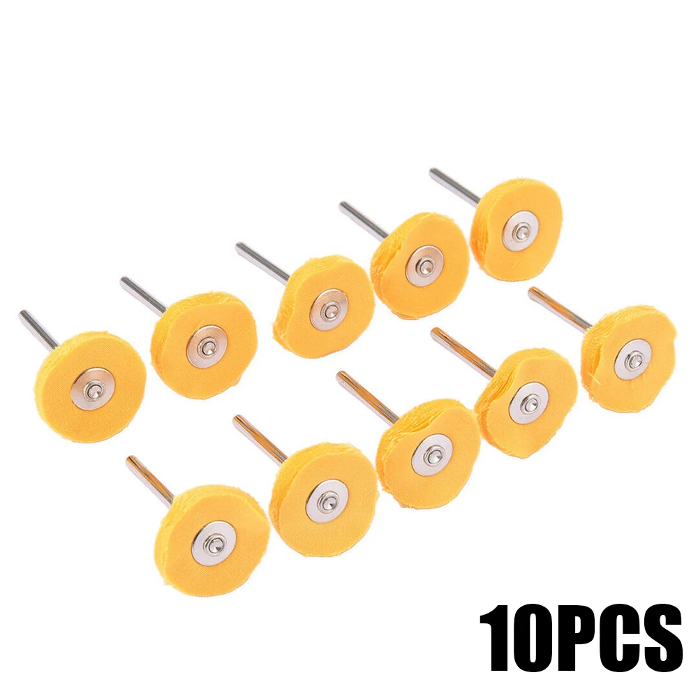

Cloth Polishing Wheel Brush Pad 3mm Shank Yellow Jewelry Wood Metal Waxing