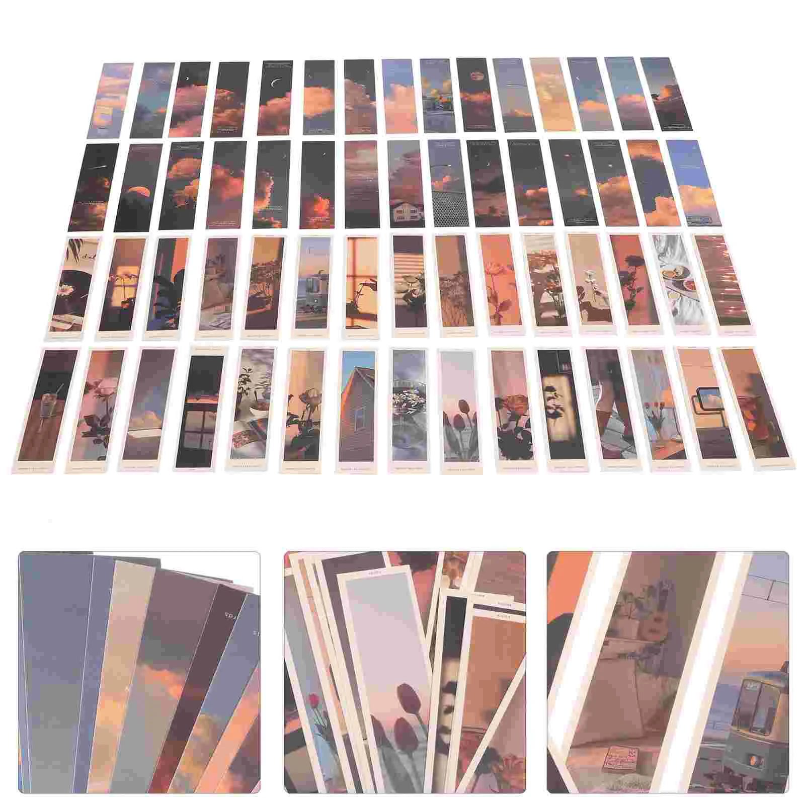 

60 Pcs Paper Bookmarks Decorative Colored DIY Souvenir Festival Markers Fresh Style Inspirational Student