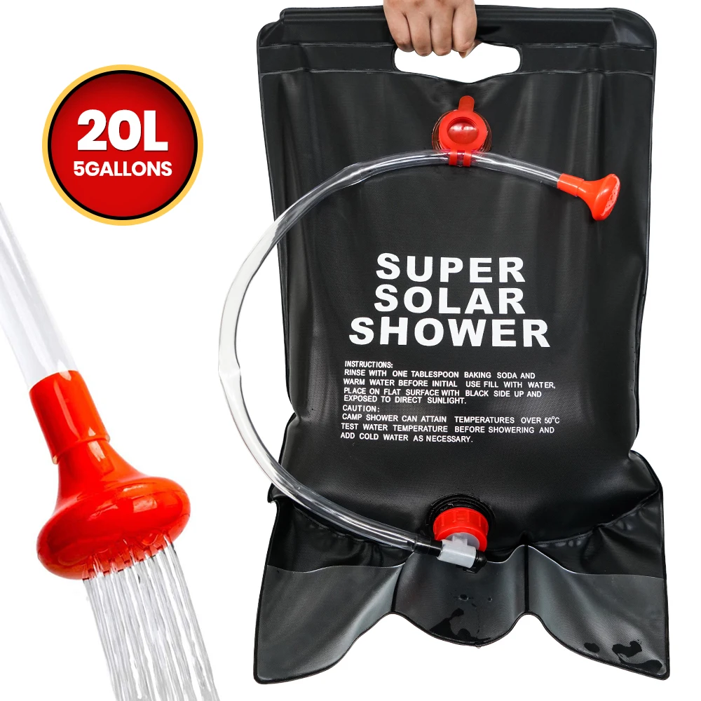 

20L Outdoor Bath Water Bag Camping Supplies Bath Bag Portable Shower Bag Large Capacity Water Storage Hiking Picnic Washing