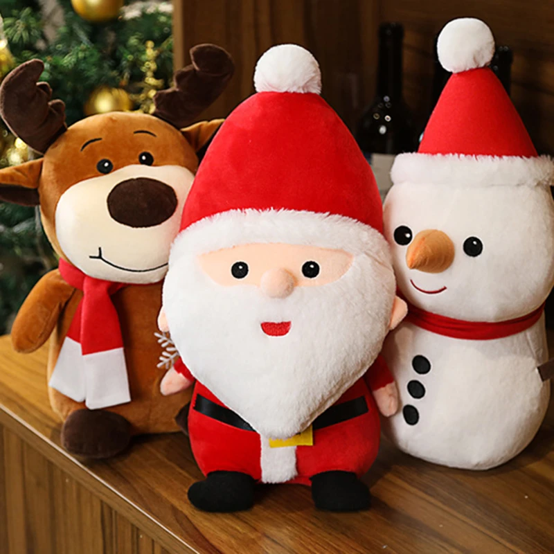 

Kawaii Deer Santa Claus Plush Toy Stuffed Animal Soft Cute Elk Snowman Pillow Doll Toys for Children Girls Kids Christmas Gift