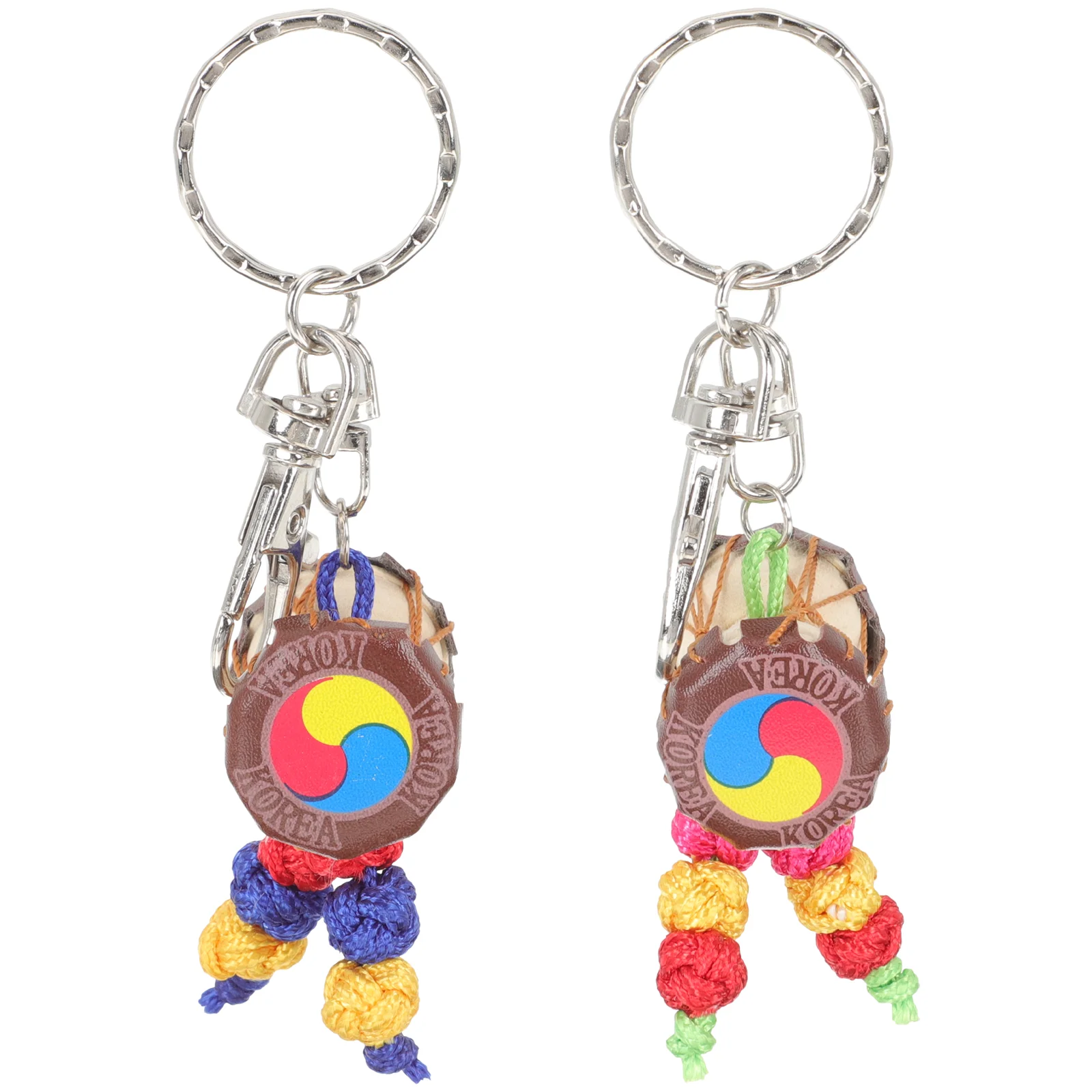 

2 Pcs Waist Drum Key Car Decoration Hanging Decoration Backpack African Drum Keychain Luggage Pendant Wood Drummer Gift