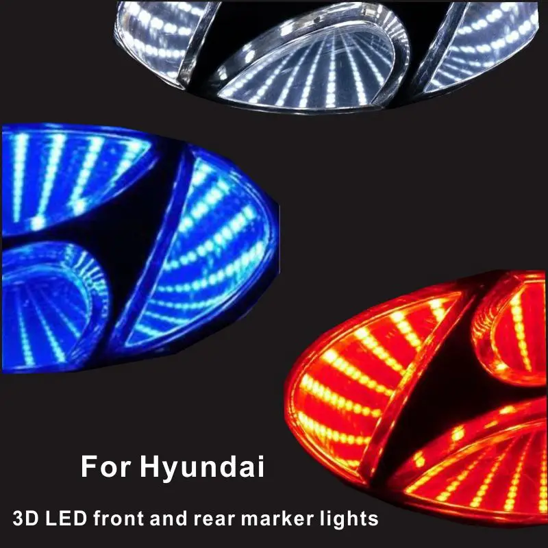 

3D Car LED Logo Car Light Decorative Light for Hyundai I30 Tucson Solaris IX35 Sonata Encino Verna Elantra Mistra Lafesta Accent