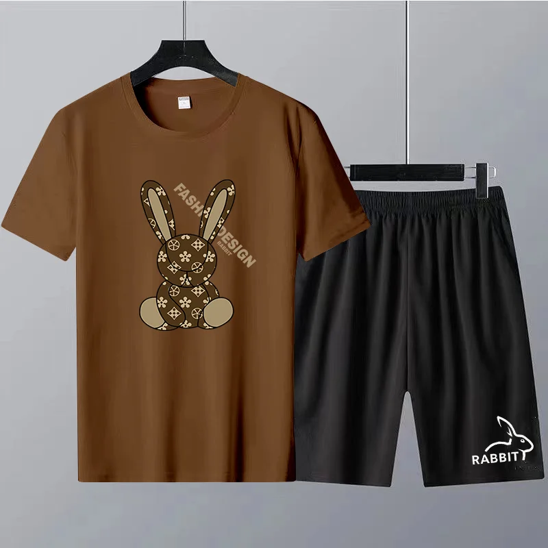 2023 Rabbit Graphic Tees Luxury Brand T Shirts Sets Womens Mens Fashion Shorts Set Unisex Streetwear Summer Limited Tracksuits