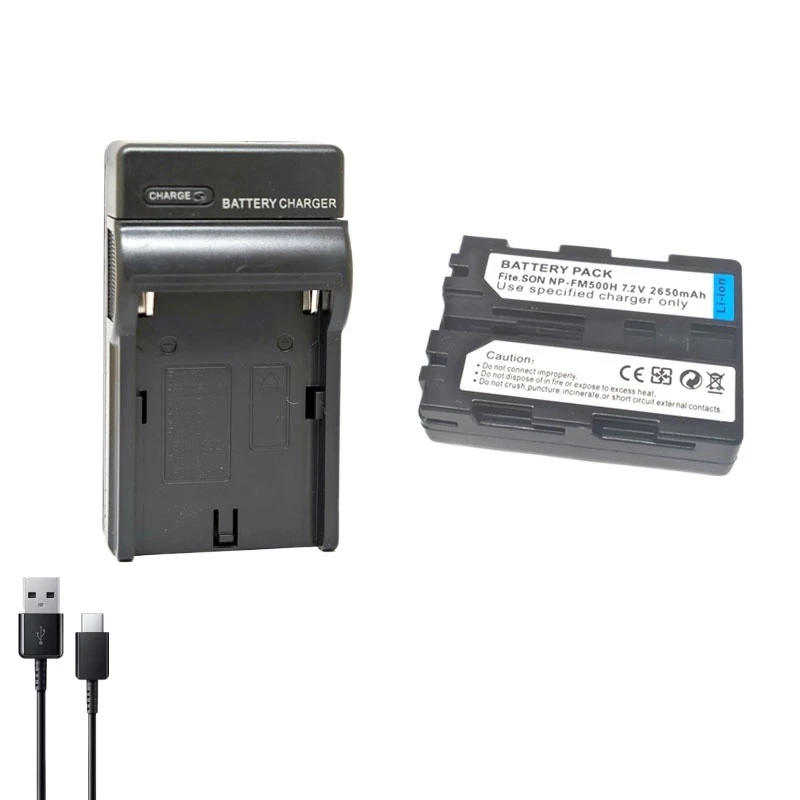 Фото NP-FM500H 7,2 В 2650 мАч Аккумулятор для камеры + зарядное устройство для SONY R1 для Alpha SLT A57 A58 A65 A77 A200 A300 A350 A99 A550 A560 A580 A700 №2