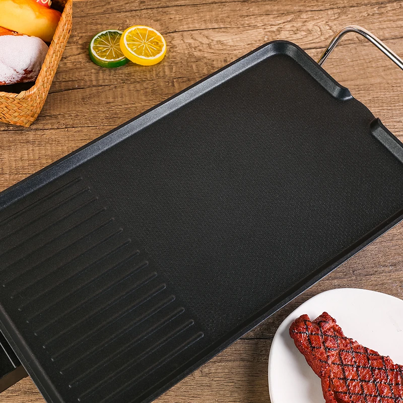 electric bbq grill pan smokeless non stick barbecue machine grilled meat baking hotplate household outdoor camping free global shipping