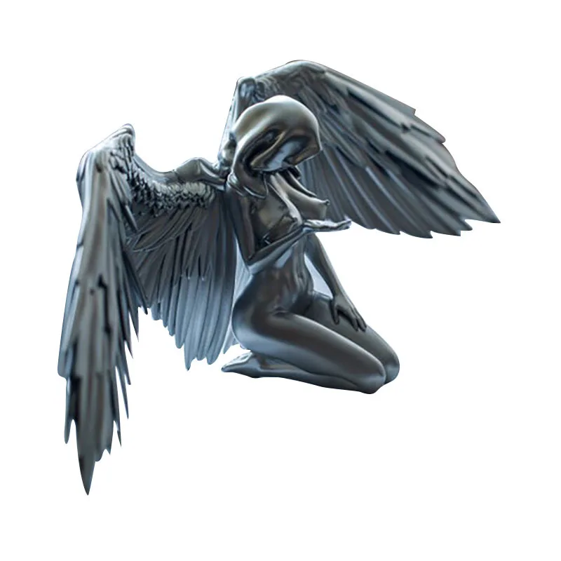 Escultura creativa de Arte de alas de Ángel 3D, capa arrodillada femenina, minifiguras de Ángel de escritorio, escultura de resina artesanal para decoración de interiores