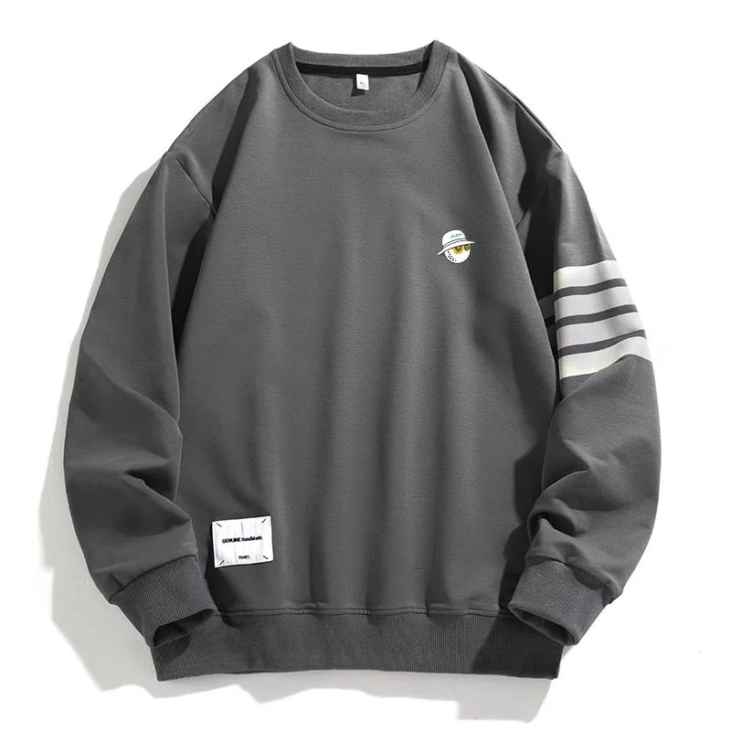 Malbon Spring and autumn men's golf hoodie striped round neck loose long sleeve pullover