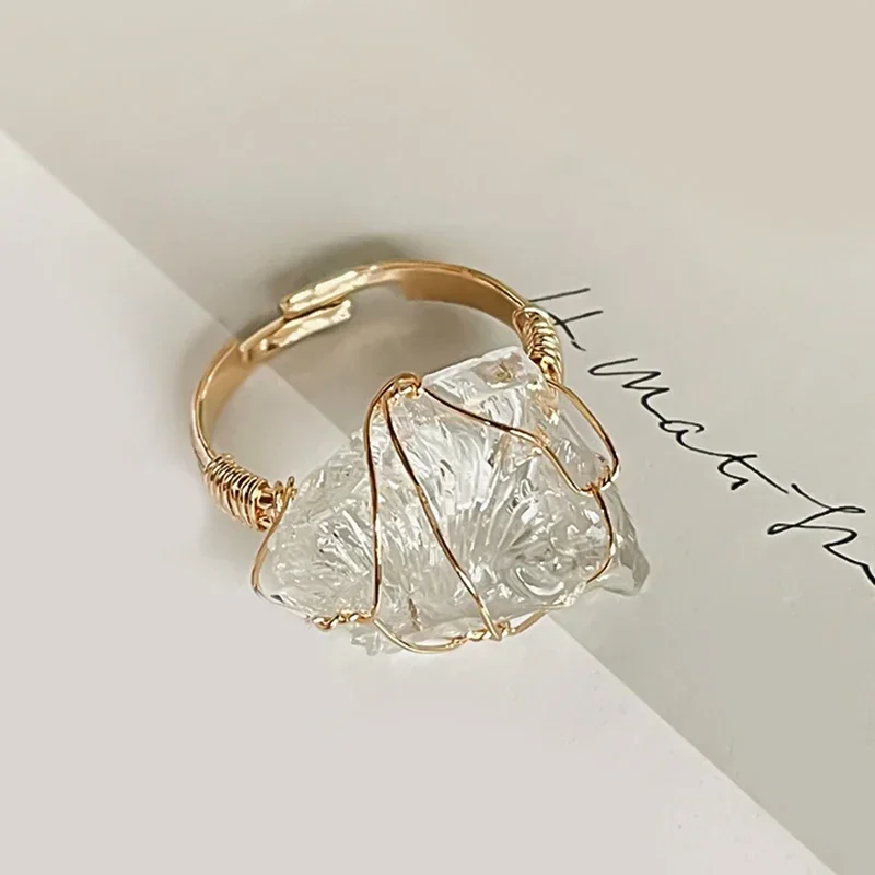 Женские открытые кольца Morebetter в стиле бохо с натуральным камнем богемный аметист