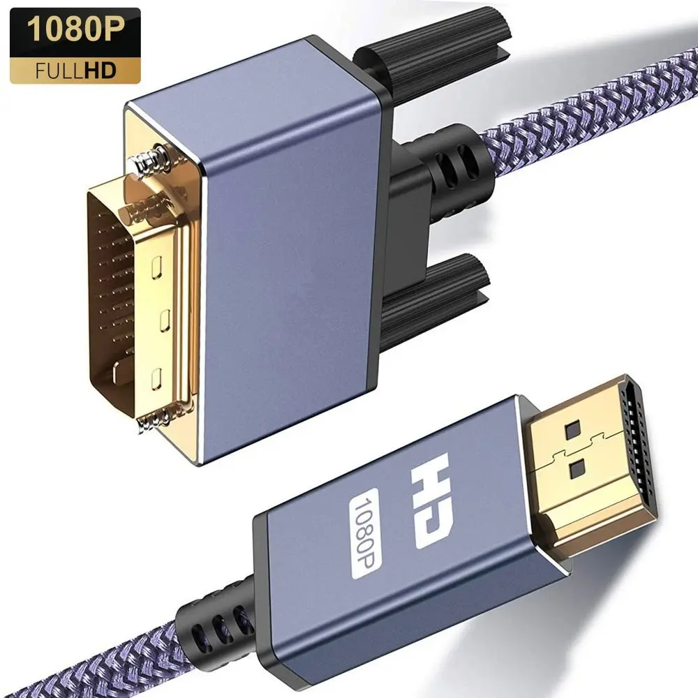 

Blue-ray Bi-Directional High Speed HD 1080P HDMI to DVI Cable Adapter DVI-D 24+1 to HDMI Male to Male