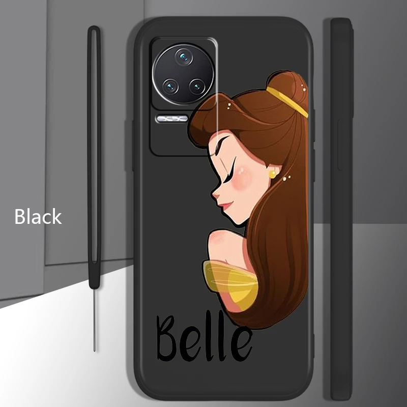 

Disney Girl Princess Case For Xiaomi Redmi K50 K40 Gaming Pro K30 10X 10 9 9A 9T 8A 4G 5G Liquid Rope Phone Cover Core Shell