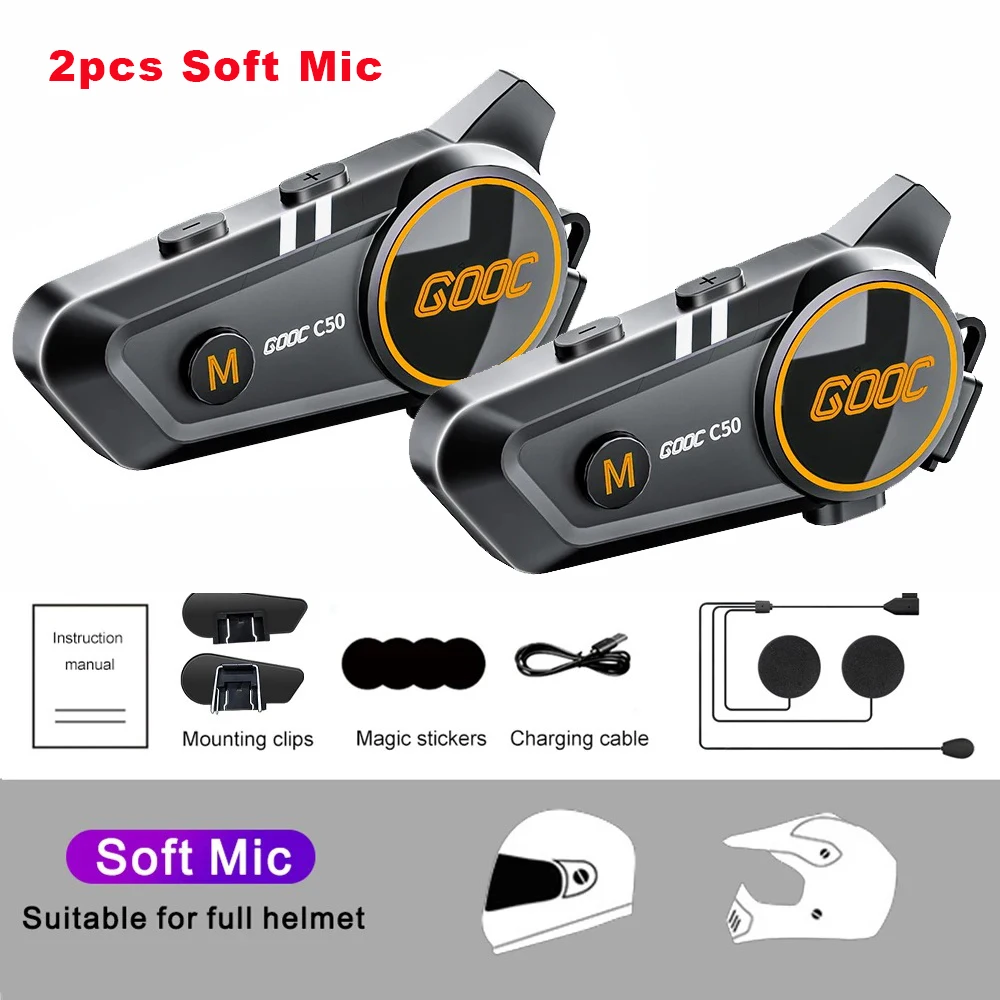 

Мотогарнитура Kebidumei С Bluetooth И Трехцветной Подсветкой Для Связи Между Двумя Шлемами, Универсальная