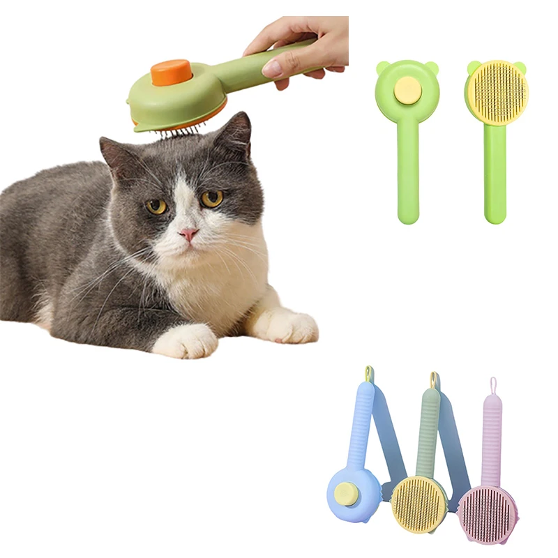 

Pet Grooming Brush Dogs Cats Hair Removal Comb Self-Cleaning Slicker Brushes for Puppy Kitten Comb Pet Massages Supplies