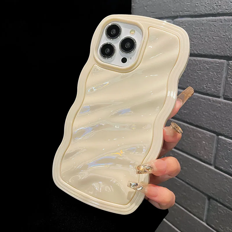 Фото Чехол для телефона с волнистым узором, рябь ярких цветов для iPhone 11, 12, 13, 14, 15, 16 Pro Max Plus, противоударный силиконовый бампер, задняя крышка №3