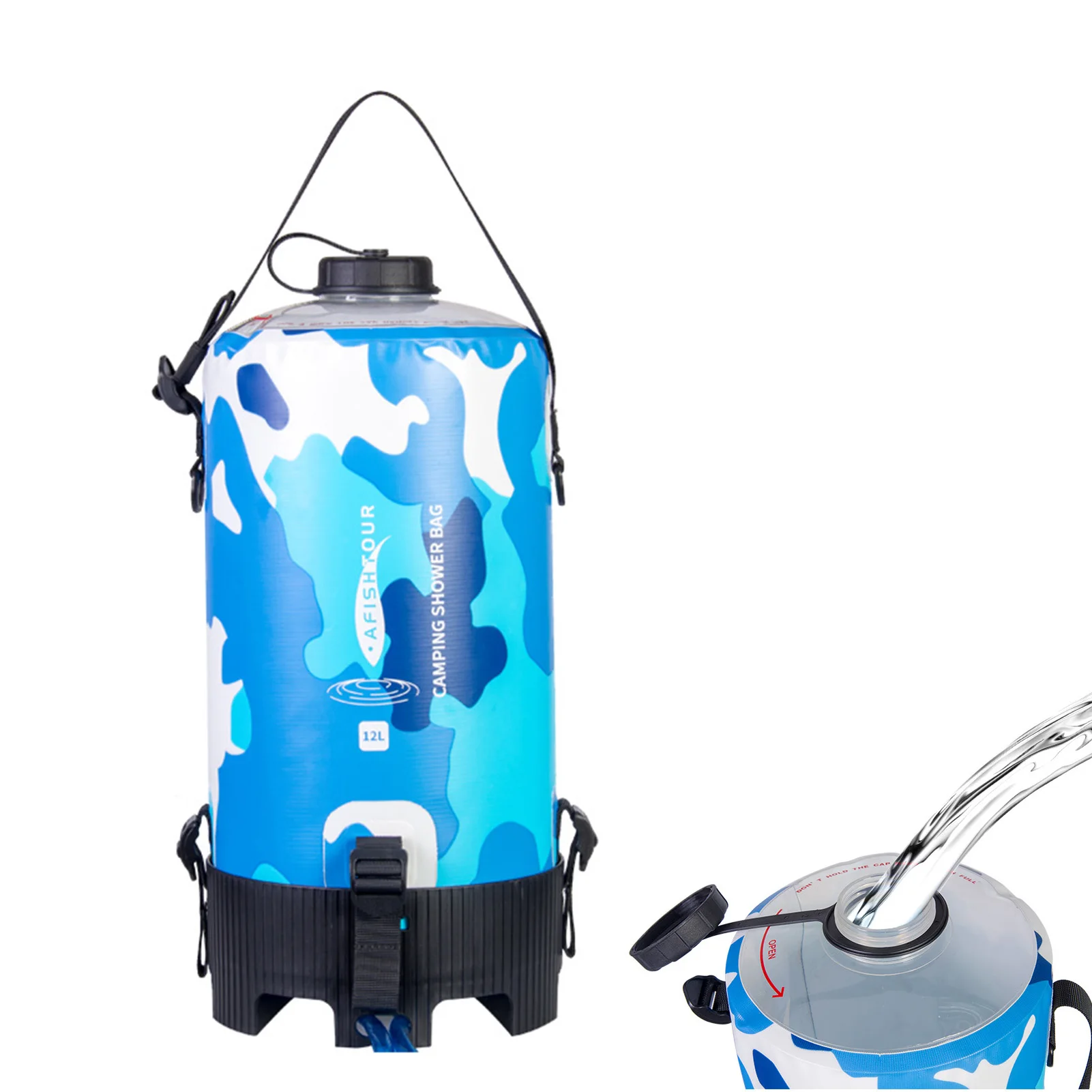 

Portable Shower Bag Leak-Proof Lightweight PVC Shower Bag Lightweight Solar Shower Bag With Pressure Nozzle For Outdoor Travel