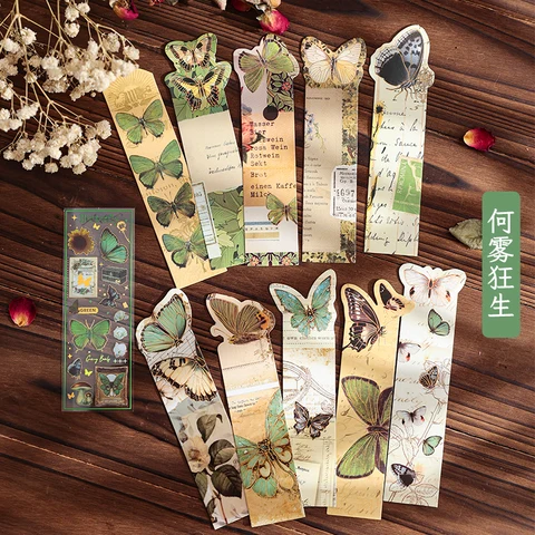 Бумажные закладки с рисунком бабочек и цветов