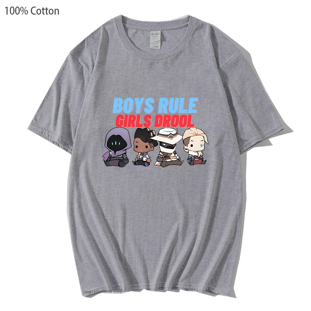 Футболка Valorant милая мультяшная рубашка Omen Cypher Sova для мальчиков и девочек топы