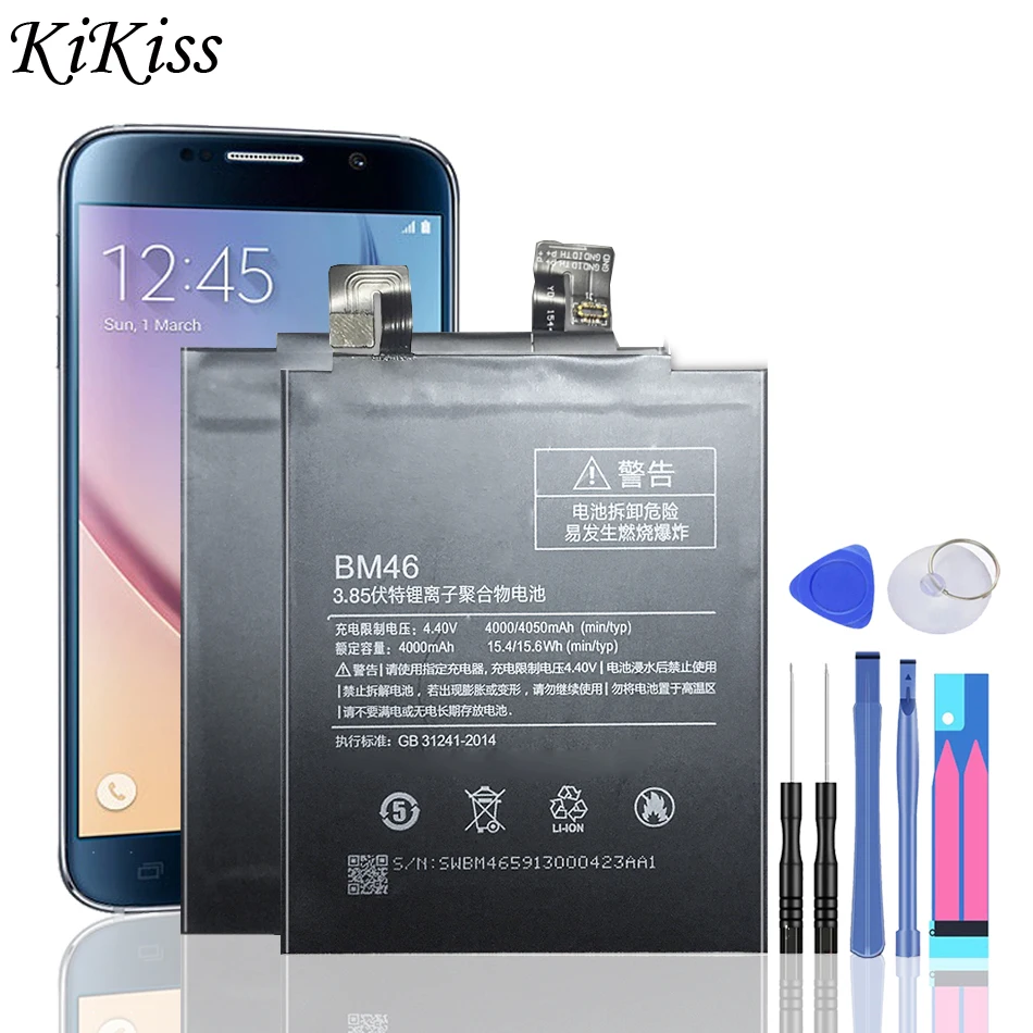 

Аккумулятор BM46 4000 мАч для Xiaomi Redmi Note 3 3Pro note3 Pro/Prime аккумулятор BM 46 + Бесплатные инструменты