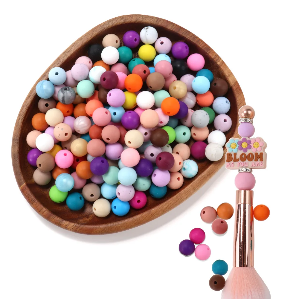 1000 шт. силиконовые круглые бусины 12 мм без BPA детские для прорезывания зубов
