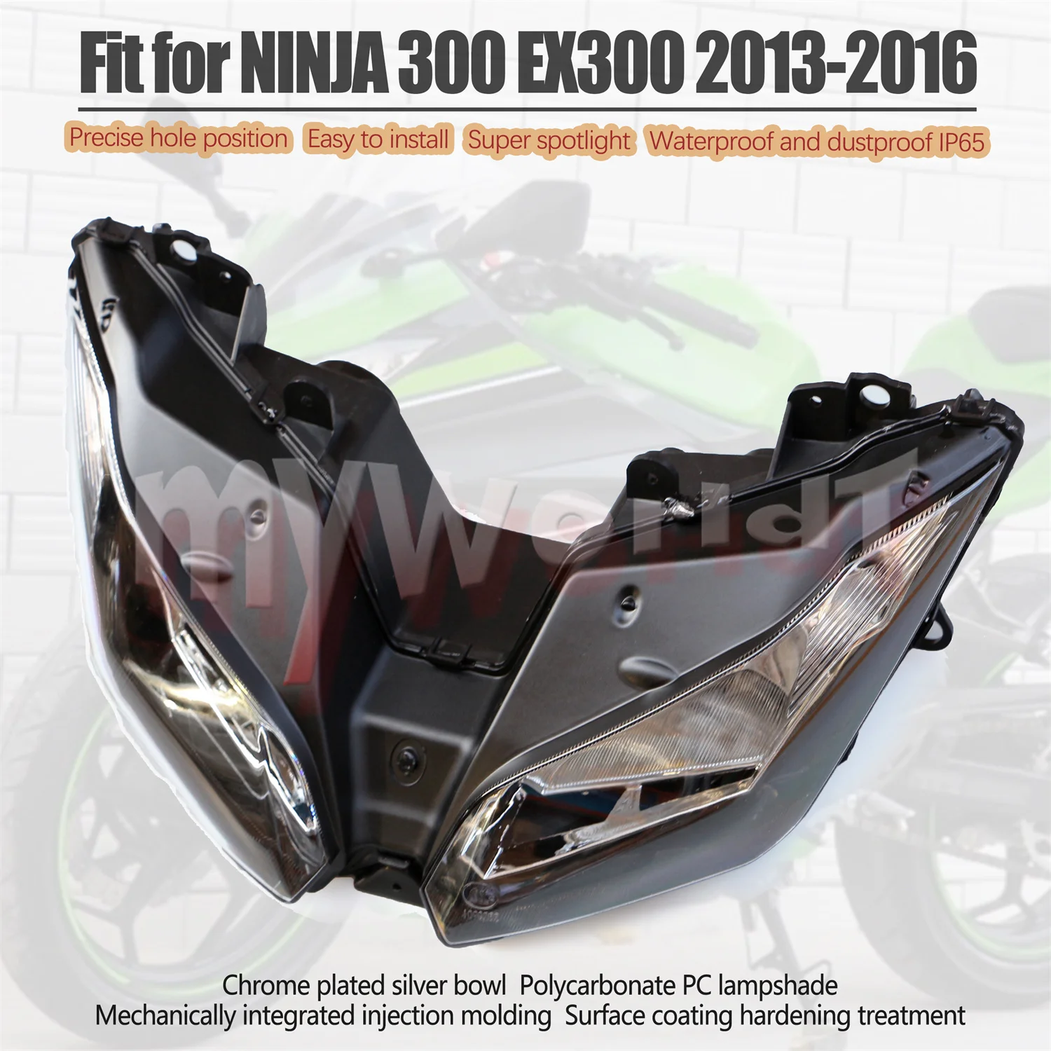 

Fit For Kawasaki Ninja 300 2013 - 2018 Headlight Assembly Headlamp Light Ninja250 Ninja300 EX250 EX300 2014 2015 2016 2017