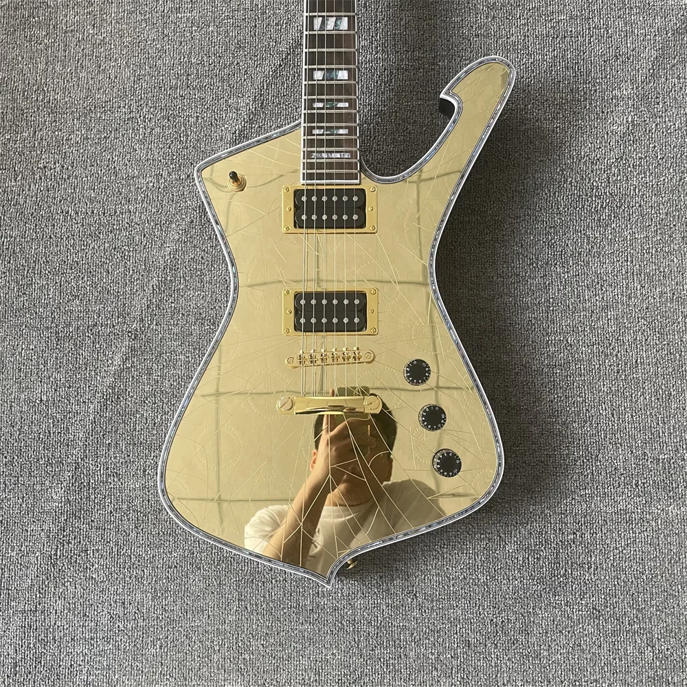 

In stock Firehawk Special-shaped broken mirror STM PAUL STANLY signature electric guitar with dual open pickups guitars guitarra