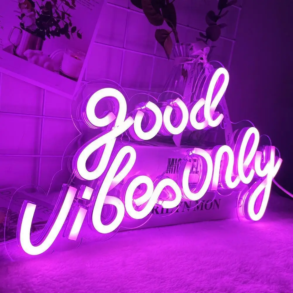 

Good Vibes Neon Signs Neon Lights For Decor Light Lamp Beer Bar Pub Hotel Party Holiday Room Wall Art Diy Decorati A0d9