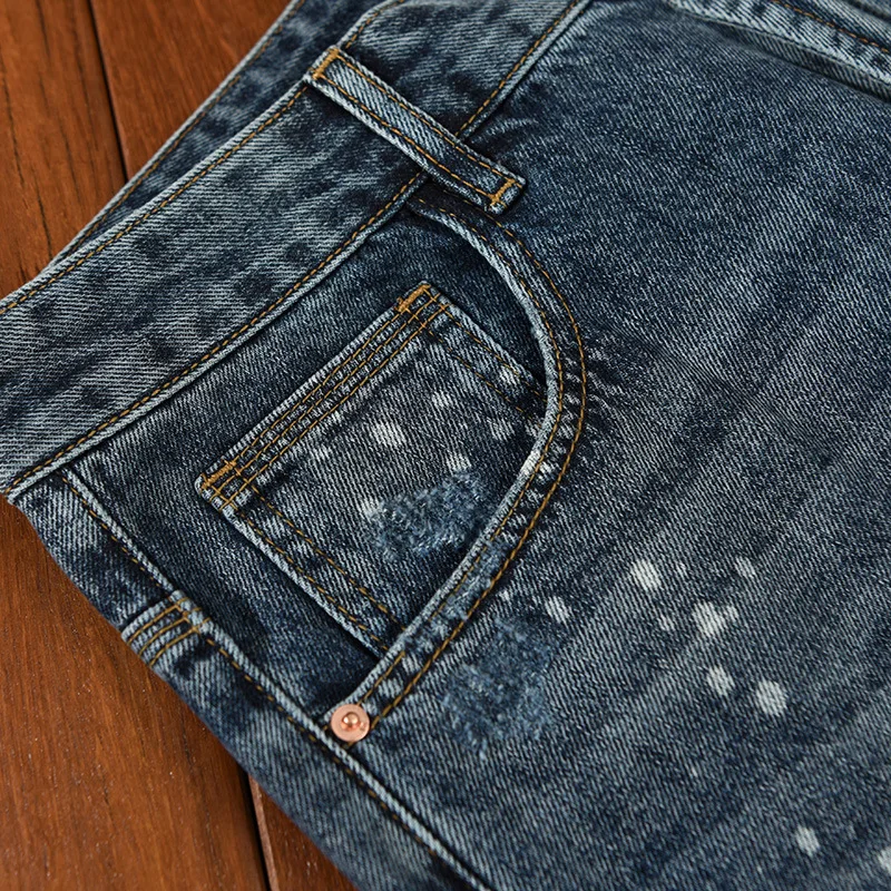 2023 Spring Summer New Casual Washed Jeans Men Clothing Comfortable Cotton Metal Zipper Streetwear Loose Oversize Trousers A5969