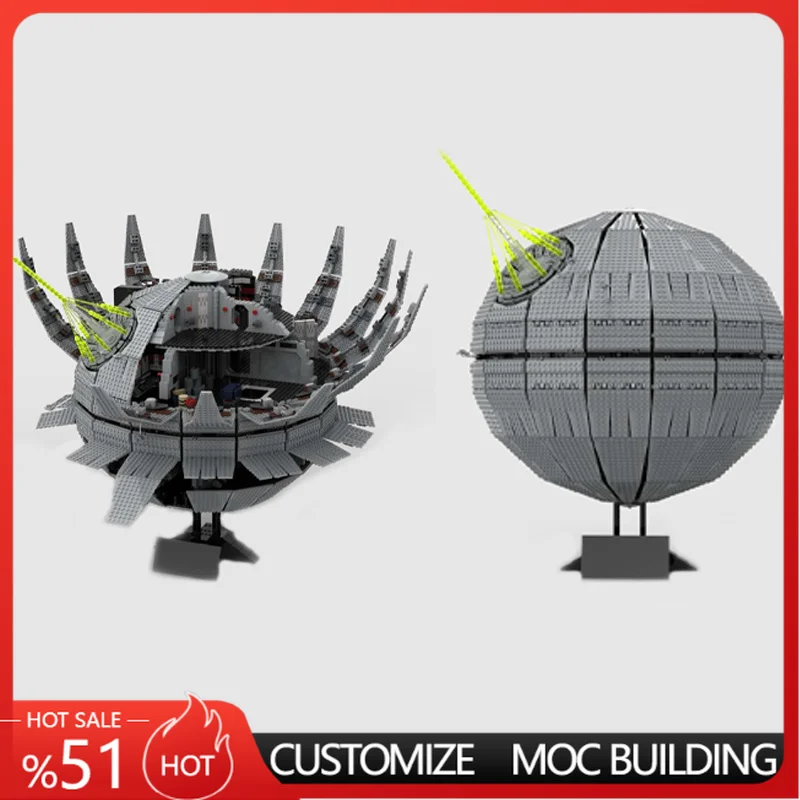 Фото Конструктор Sci-Fi Space Sphere MOC: развивающая модель для сборки, игрушка для подарков на день рождения, украшение для дома, коллекционный предмет для демонстрации №1