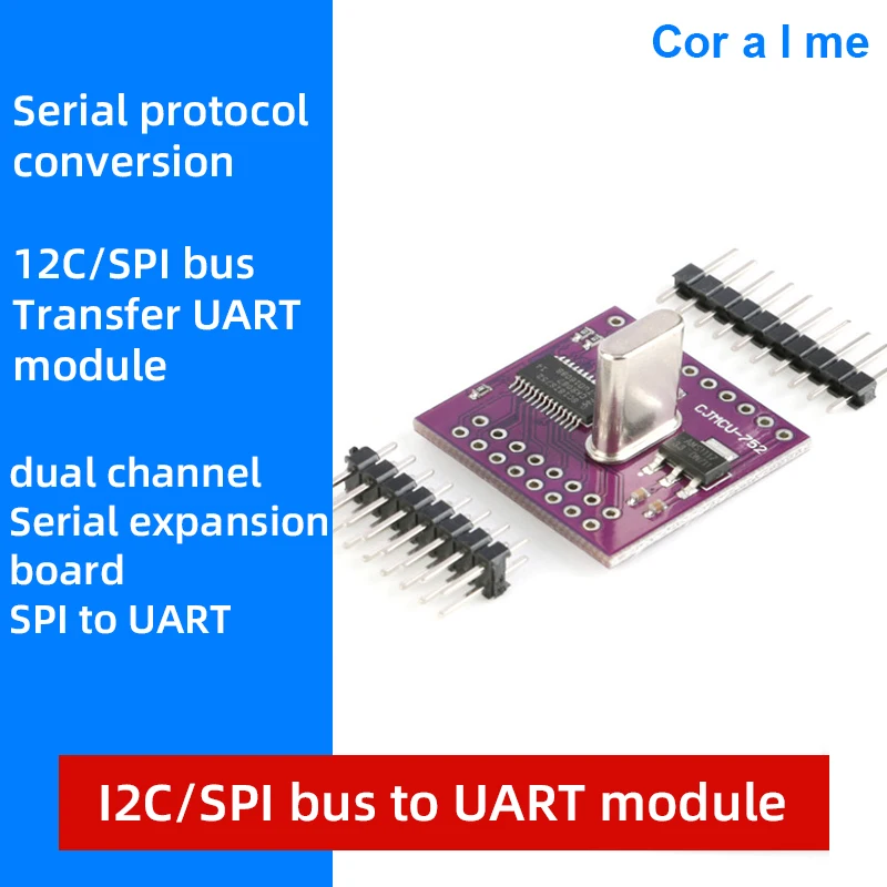 Плата расширения модуля преобразования SC16IS752 I2C/SPI Bus для двухканального UART |