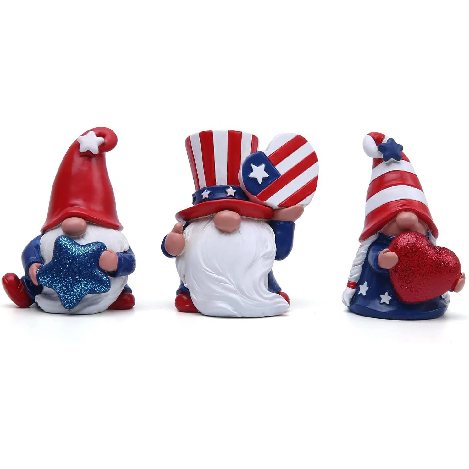 

3 Pcs Light House Decorations Home Resin Ornaments Adorable Dwarf Gnomes Party 4th July Independence