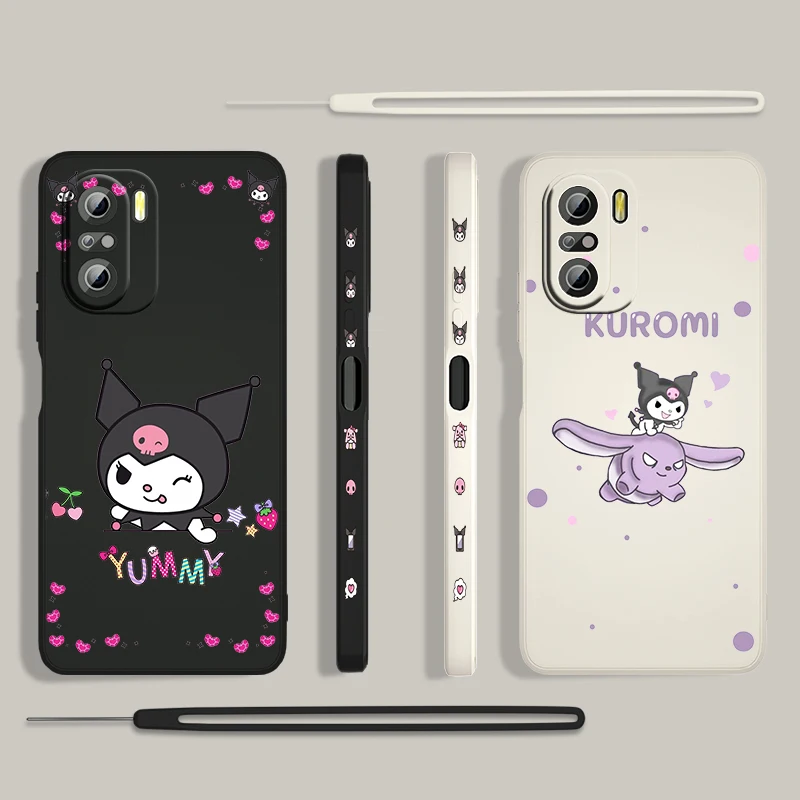 

Sanrio Cartoon Girl Love For Xiaomi Redmi K50 Gaming 10X 9 9A 9T 9AT 8 8A 7 6A 5A 4X Pro 4G 5G Liquid Left Rope Phone Case Capa