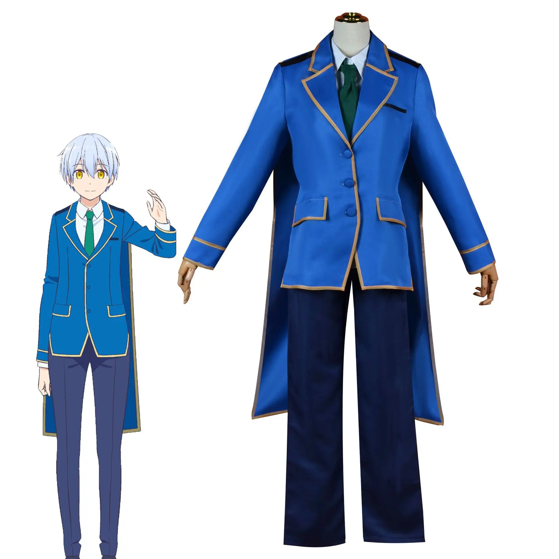

Anime Comics Verme Arut Blue Suits Cosplay Costumes Wigs Vermeil in Gold Magical World Uniform Cos Shoes Lillian Dress Coat New