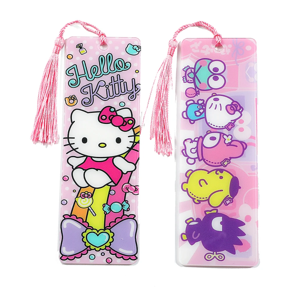 Закладка Hello Kitty Sanrio Acrilovo с розой Keroppi Melody двусторонняя металлическая мультяшная