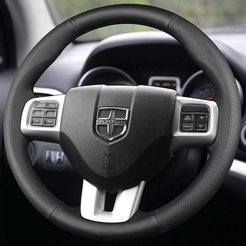 Фото Индивидуальная модель для Dodge чехол рулевого колеса автомобиля 2013-2016 Volkswagen VW Routan 2011-2012 оплетка рулевого колеса из натуральной кожи №3