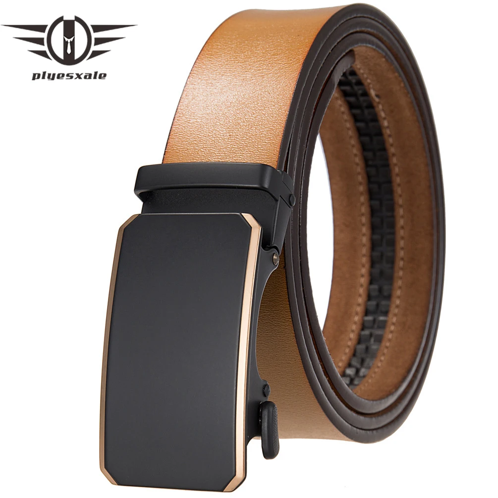 Ремень мужской из натуральной кожи с автоматической пряжкой, B984