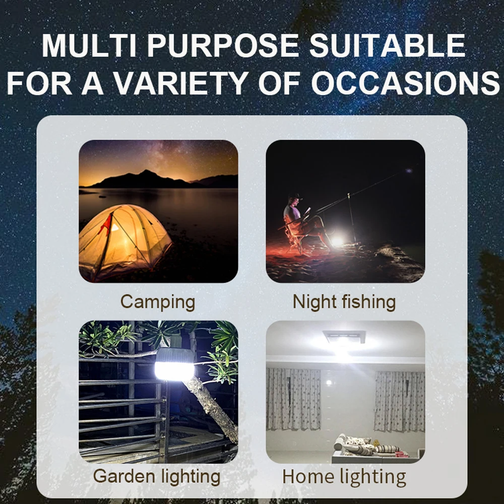 268W Portable Rechargeable Solar LED Torch Camping Light Waterproof Fishing Emergency Tent Light Outdoor Night Market Light Bulb enlarge