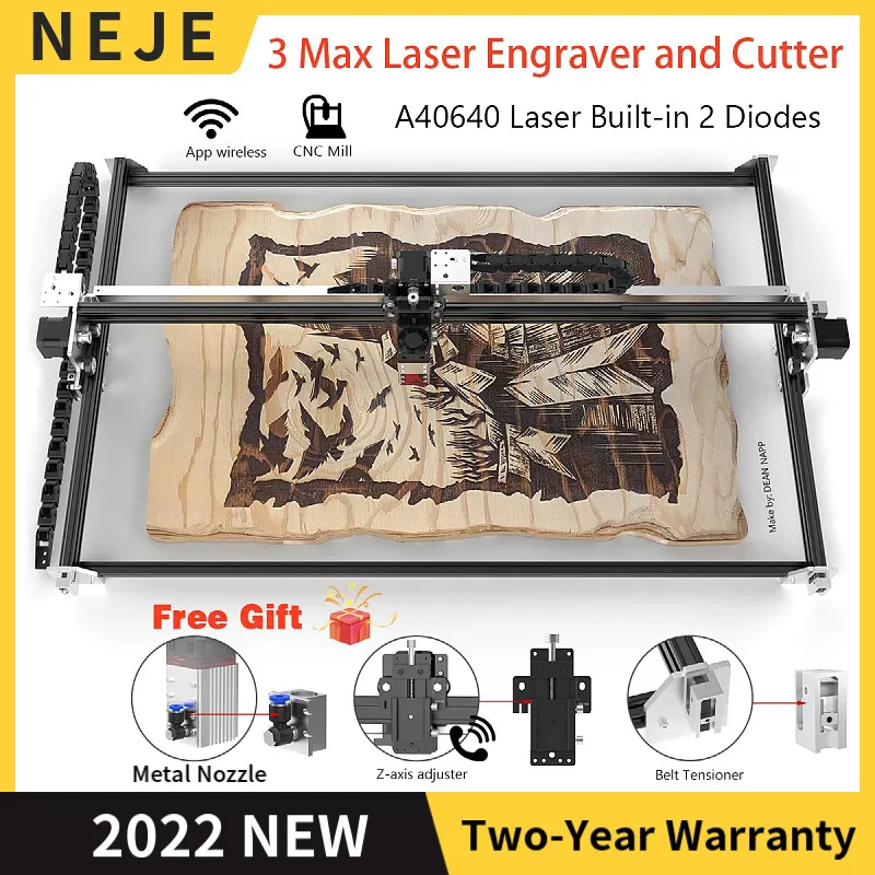 NEJE 3 Max Laser Engraver Cutter 460*810mm CNC Router Cutting Machine Engraving Machine Lightburn Wireless App Control DIY Wood