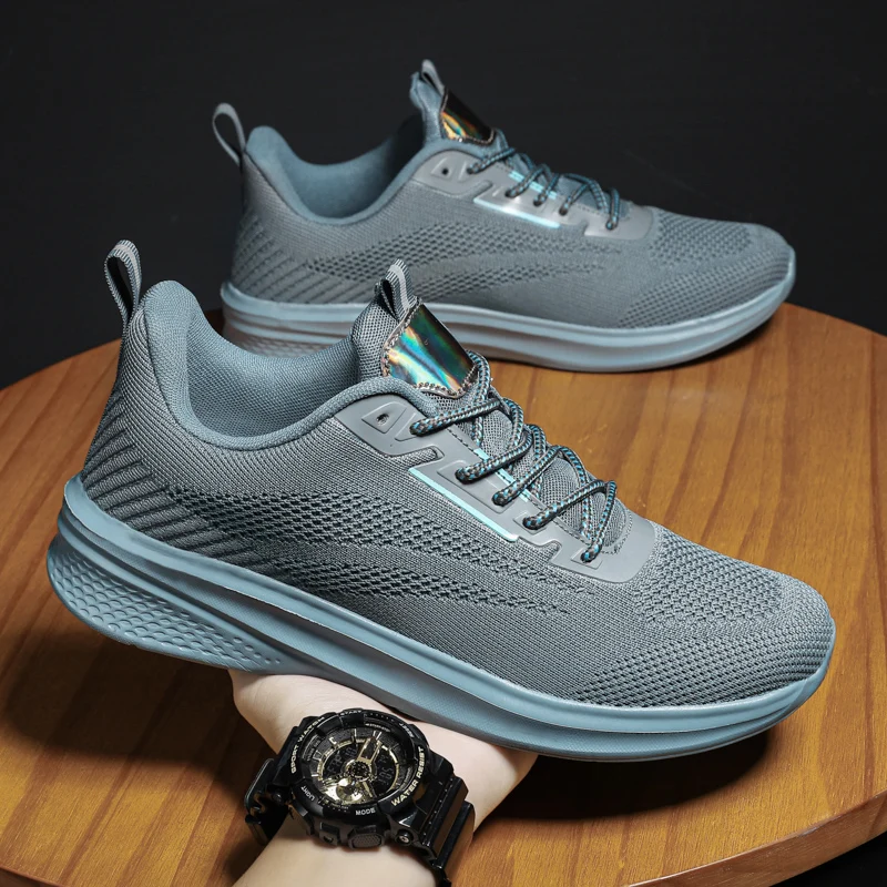 Men's Casual Sneakers Lace-up Mesh Upper Men's Shoes Light Comfortable Breathable Walking Shoes Men's Tennis Shoes Size 39-48