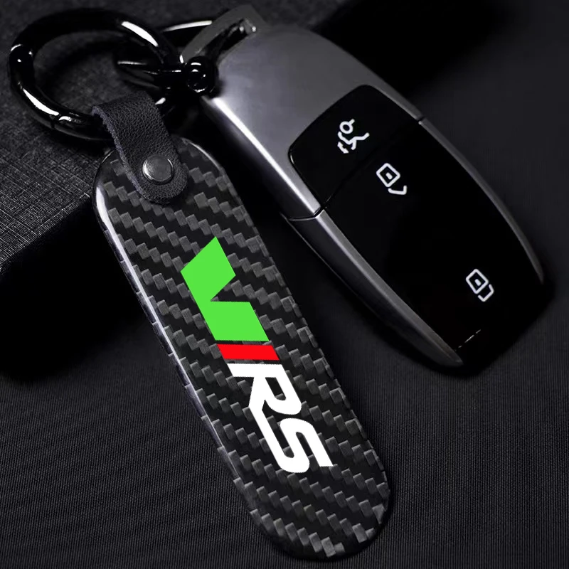 

Car Key Chain Key Ring Carbon Fiber Metal Keychain Horseshoe Buckle for Skoda VRS Octavia FABIA KAMIQ KAROQ KODIAQ RAPID SUPERB