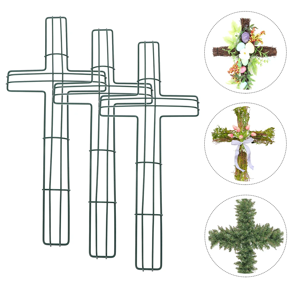 

Wreath Frame Wire Christmas Cross Form Metal Rings Making Ornament Diy Ring Forms Tree Floral Church Flower Craft Religious