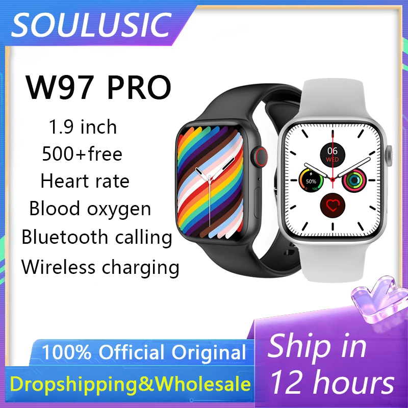 

SOULUSIC W97 PRO Smartwatch 2023 IWO Series7 Bluetooth Call Blood Pressure Oxygen 1.92Inch 45MM Smartwatch For Man PK W27 S7