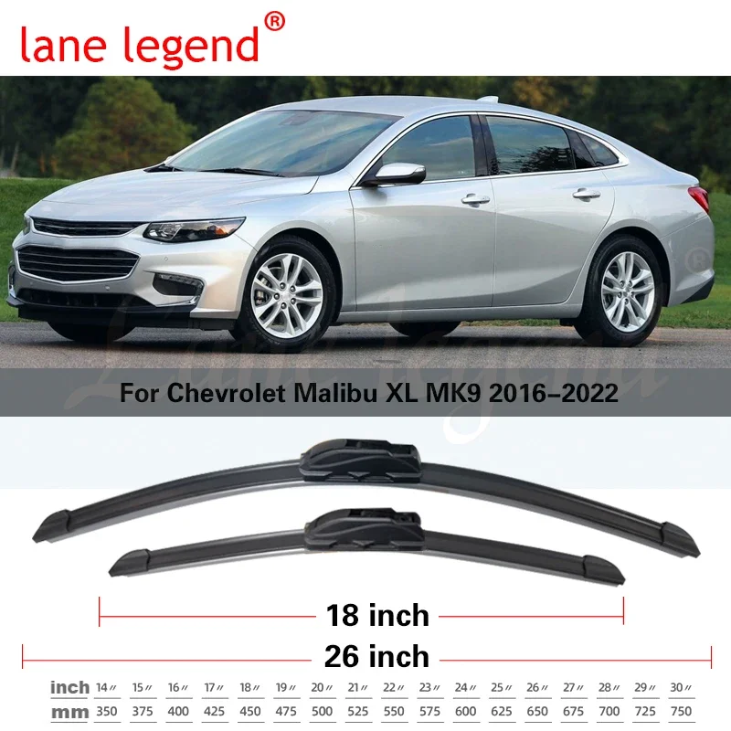

2x для Chevrolet Malibu XL MK9 2016 2017 2018 2019 2020 2021 2022 автомобильные щетки стеклоочистителя резиновый резак аксессуары U J крючок