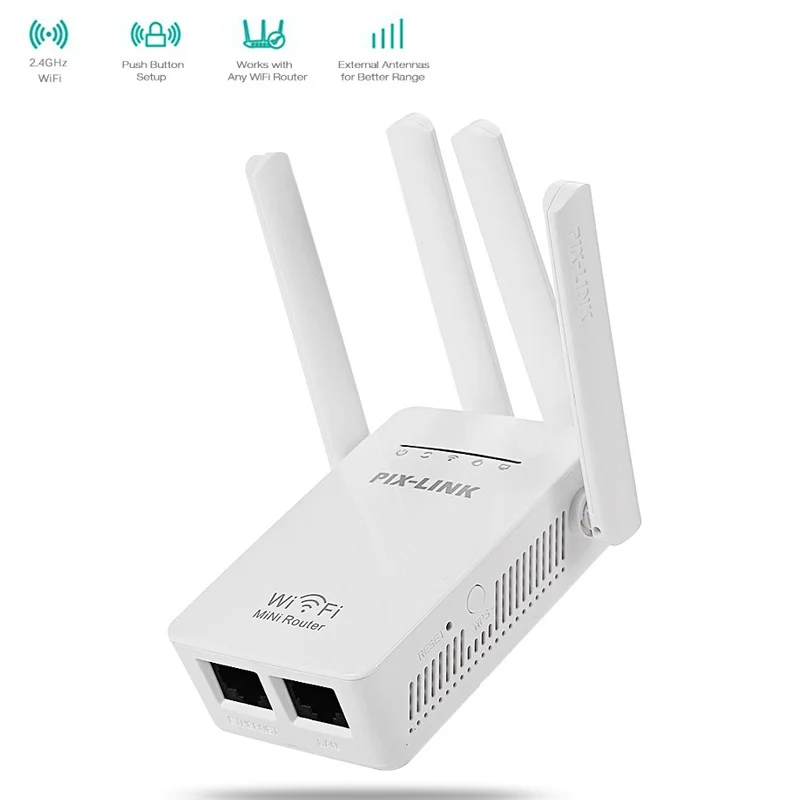 

Wifi Signal Repeater Amplifier 300M Wireless Router Network Extender Wireless AP 110-220V WR09Repeater White