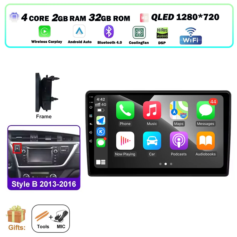 

Android 16 авто для Toyota Auris 2014 2015 2016 2017 2018 автомобильный радиоприемник GPS мультимедийный видеоплеер стерео DSP Carplay 4G WIFI 9 дюймов